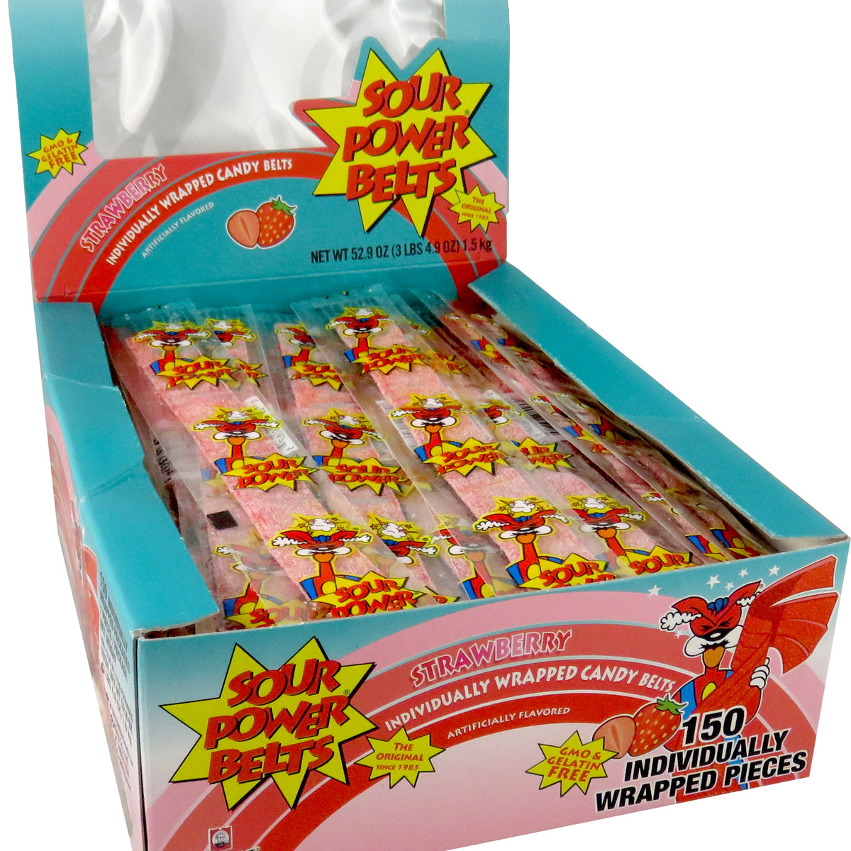 Sour Power Candy Belts - 150-Count Tubs